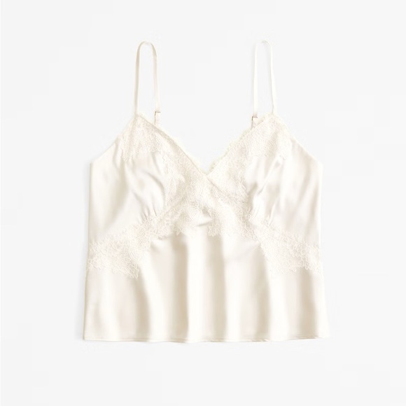 Abercrombie Lace and Satin Cami in Cream - Picture 1 of 5
